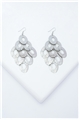 Uneven Textured Silver Chandelier Earrings