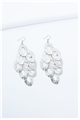 Uneven Textured Silver Chandelier Earrings