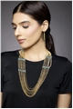 Set of Turquoise Beaded Gold Chain Necklace and Earrings