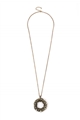 Interwined Antique Gold Diamante Pendant Necklace
