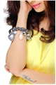 Clear Crystal Flakes Charm Bracelet