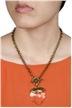 Heart Glass Chain Pendant Necklace