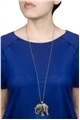 Silver Elephant Diamante Pendant Necklace