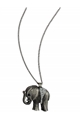 Silver Elephant Diamante Pendant Necklace