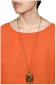 Owl Dull Gold Pendant Necklace
