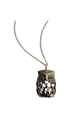 Owl Dull Gold Pendant Necklace