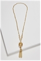 Glass Beads Ring Tassel Necklace